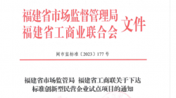 福建省市场监督管理局发布2023年标准创新型民营企业试点的通知