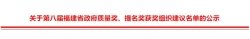 关于第八届福建省政府质量奖、提名奖获奖组织建议名单的公示