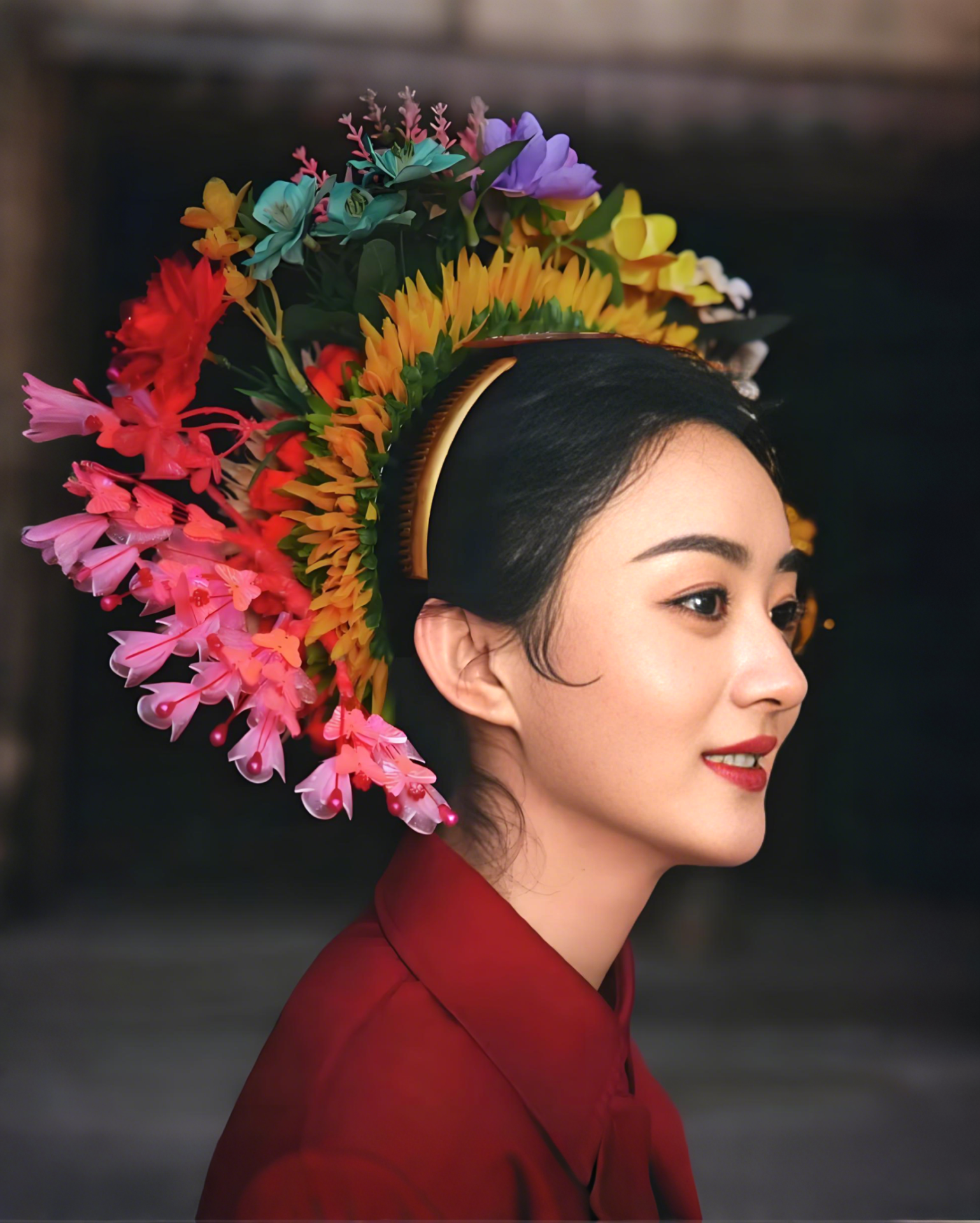 赵丽颖泉州蜉埔簪花